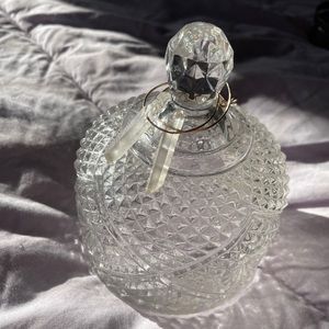 Glass crystal decor earring jewelry holder cloche vanity organizer vintage lid